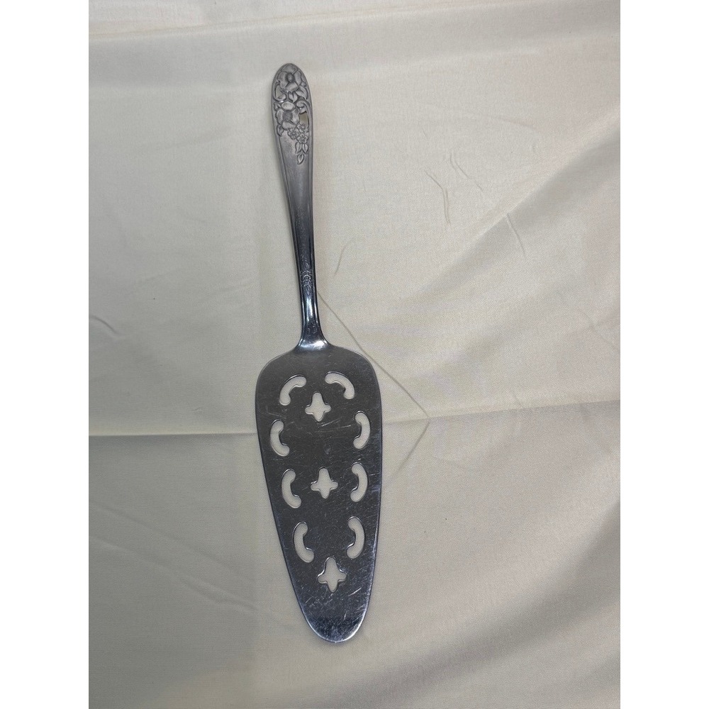 EC LTD Maytime Stainless Steel Dessert Pie Cake Server Floral Handle Vintage